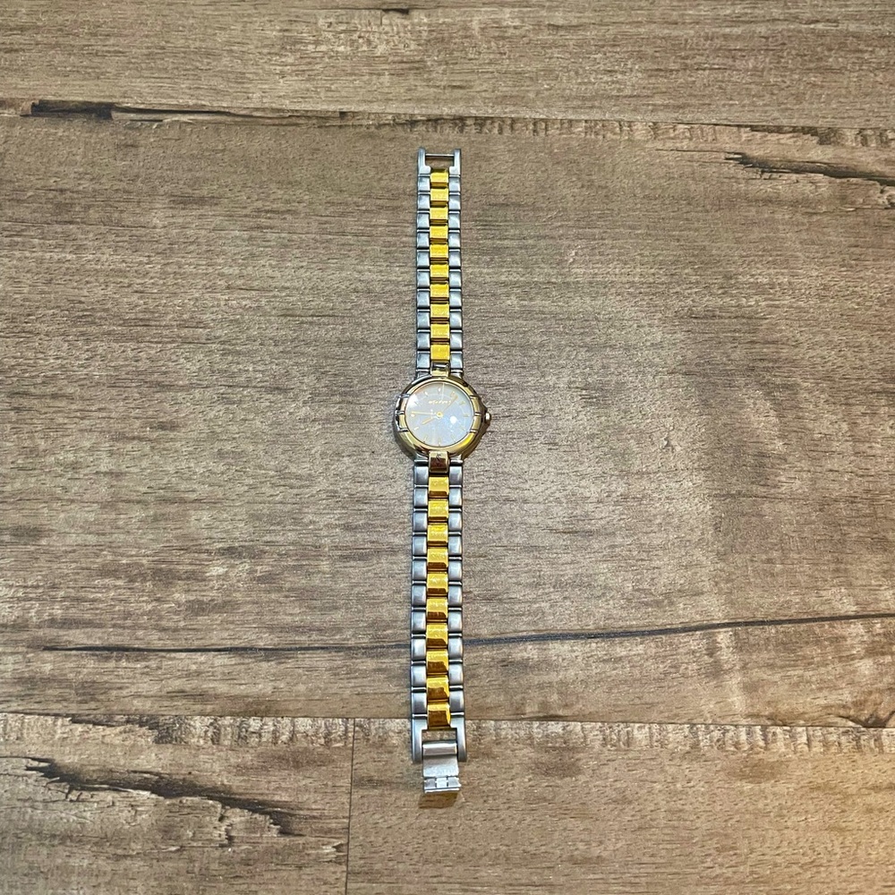 RARE Vintage Yves Saint Laurent Quarts Stainless Steel Two Tone Watch
